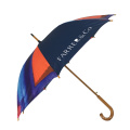 2020 Fashion Blue Color Digital Design Wood Crook Handle Umbrella pour hommes